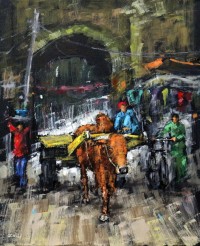 Zahid Saleem, 13 x16 Inch, Acrylic on Canvas, Cityscape Painting, AC-ZS-023